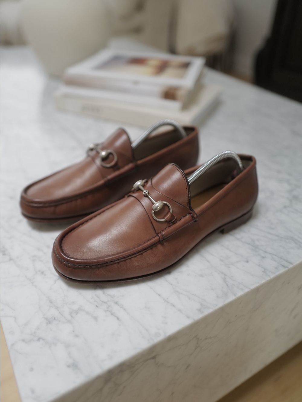 Gucci Classic Men's Brown Leather Horsebit Loafers 9